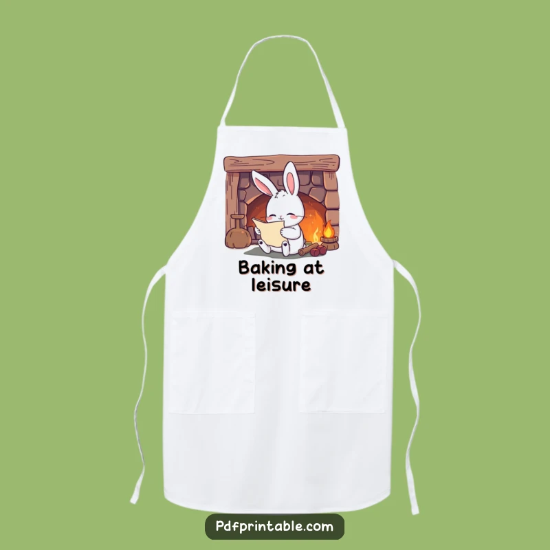 Funny Rabbit Apron: Cozy Fireplace Reader, Kitchen Comfort and Hilarious Funny Gift