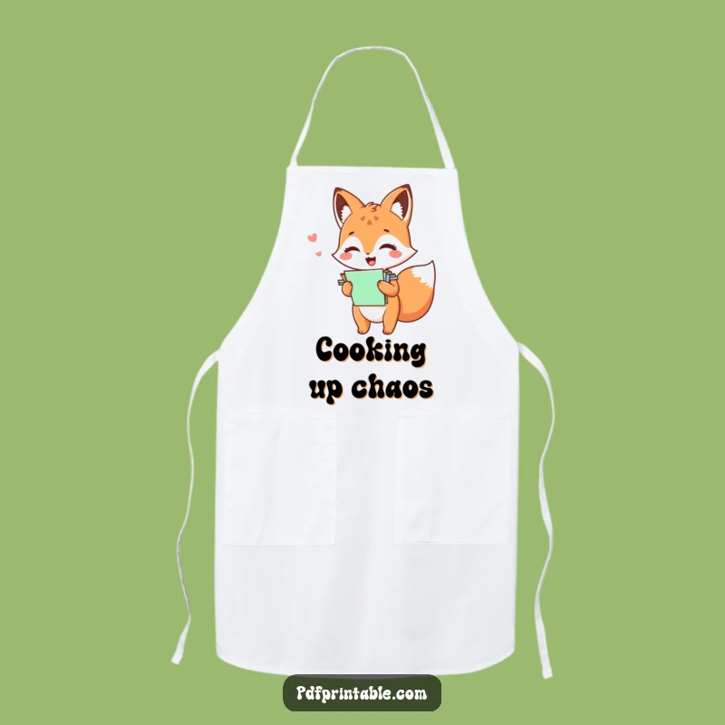 Funny Kawaii Fox Paper Apron: Kitchen Giggles, Great Funny Gift