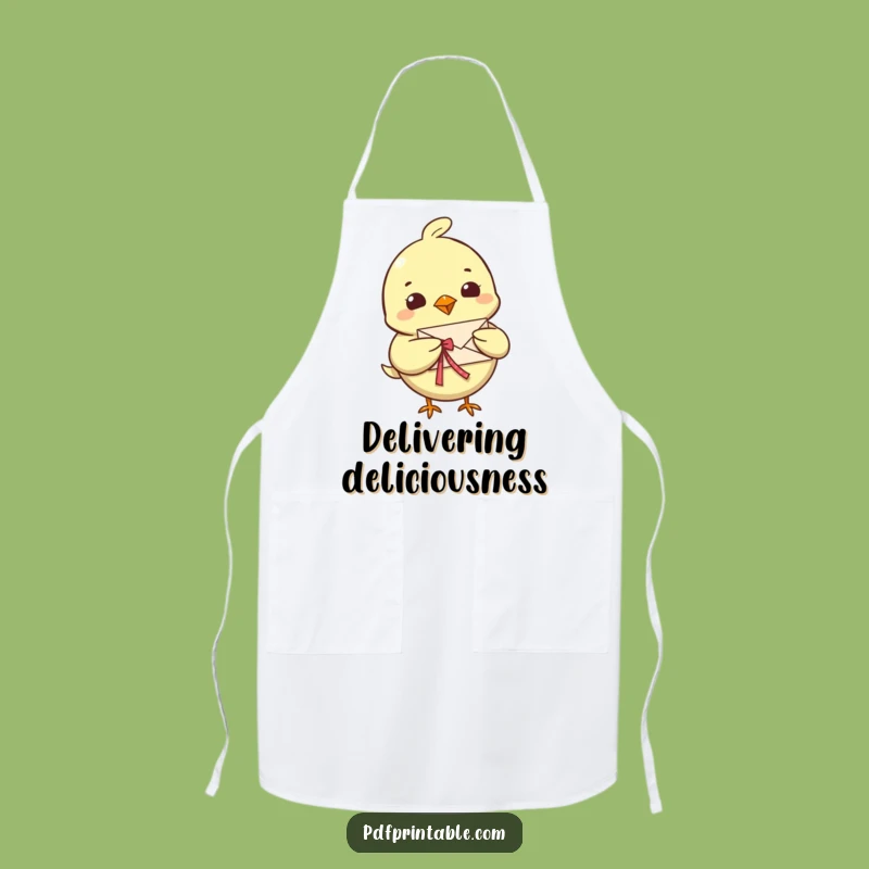 Funny Bird Letter Apron: Kitchen Messenger, Tiny Note, Chef Funny Gift