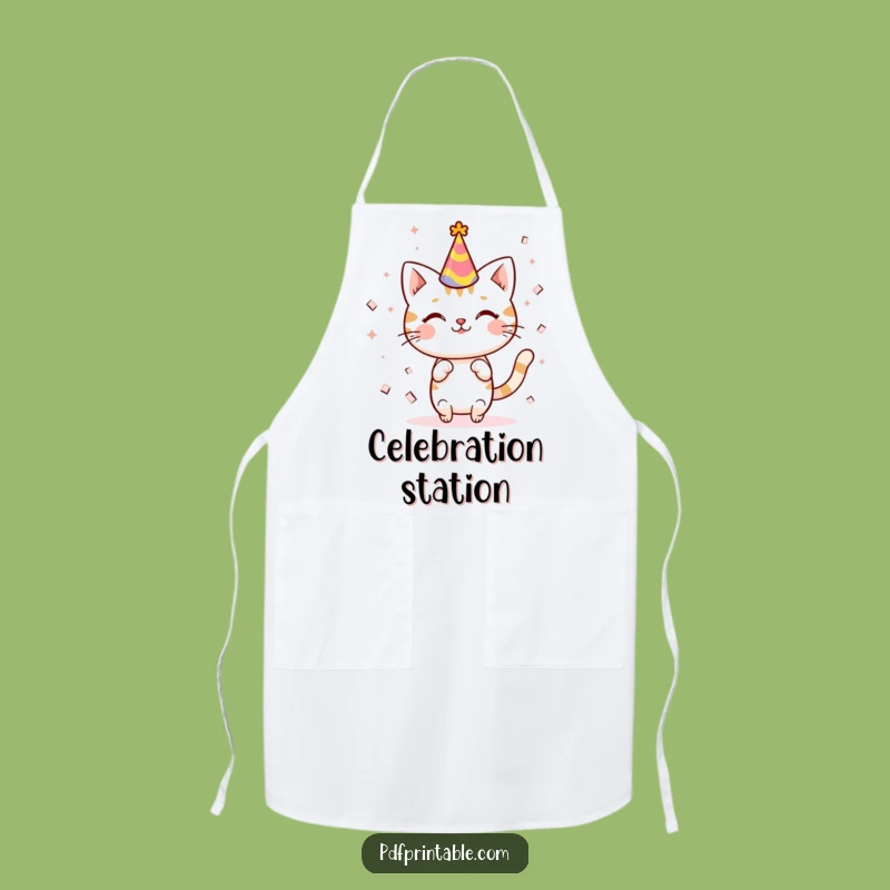 Funny Kawaii Cat Party Apron: Cute Kitchen Fun, Ideal Funny Gift For Cooks