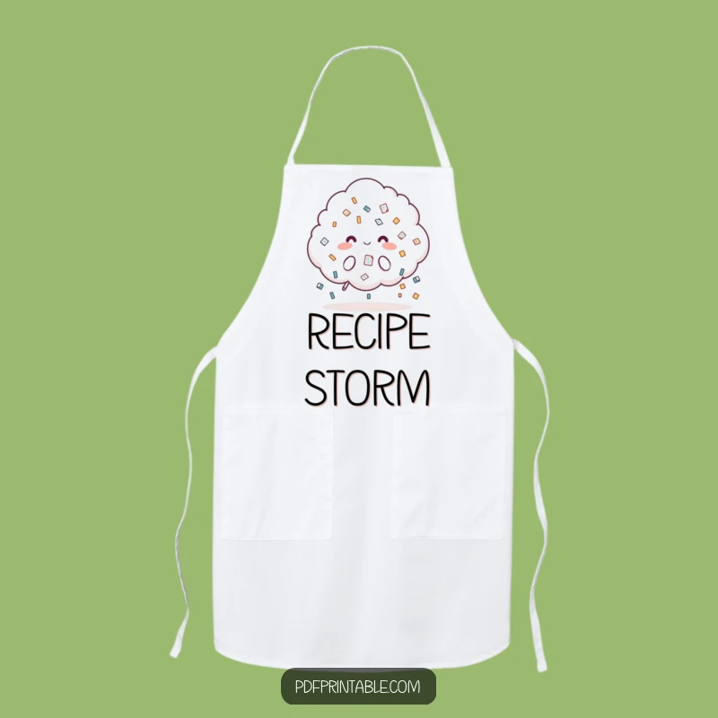 Funny Office Apron: Cloud Raining Documents - Kitchen Humor for Professionals