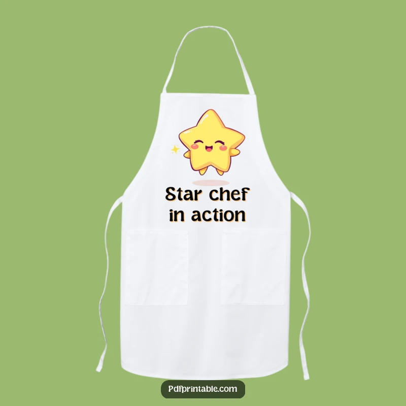Funny Star Chef Apron: Cook with Magical Sparkle