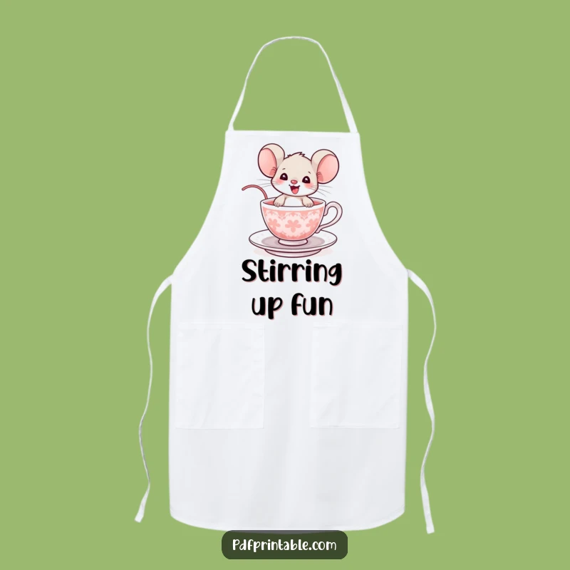 Funny Mouse Teacup Apron: Cook with Joy, a Delighted Rodent in the Kitchen, Perfect Funny Gift!