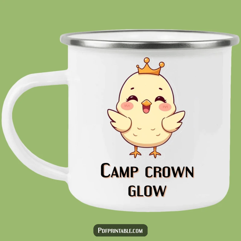 Funny Chick Crown Camping Mug: Outdoor Royalty, Chirpy Monarch, a Great Funny Gift!