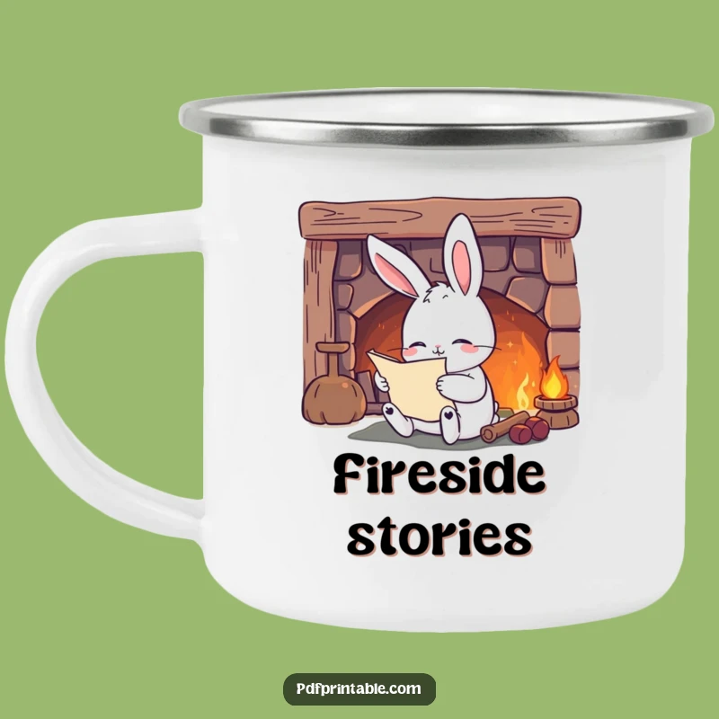 Funny Rabbit Camping Mug: Cozy Fireplace Reader, Outdoor Comfort and Hilarious Funny Gift