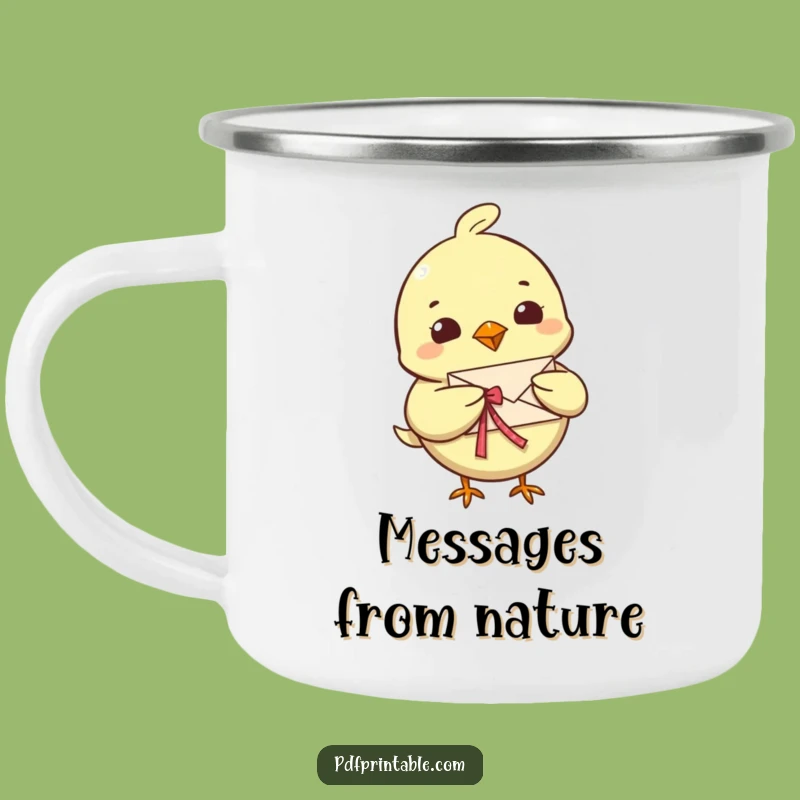 Funny Bird Letter Camping Mug: Outdoor Messenger, Tiny Note, Adventure Funny Gift