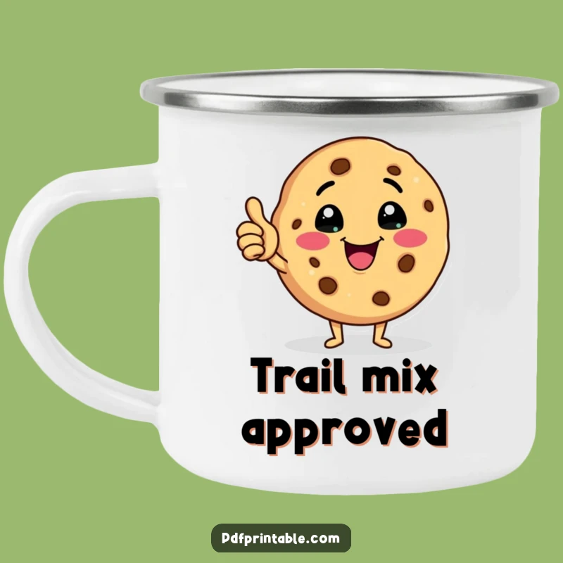 Funny Cookie Camping Mug: Adventure with a Cheerful Wink and Thumbs Up