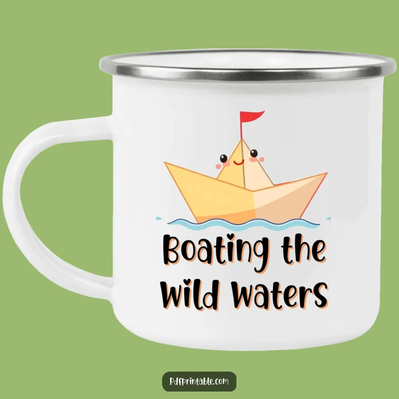 Funny Paper Boat Camping Mug: Your Hilarious Companion for Outdoor Adventures