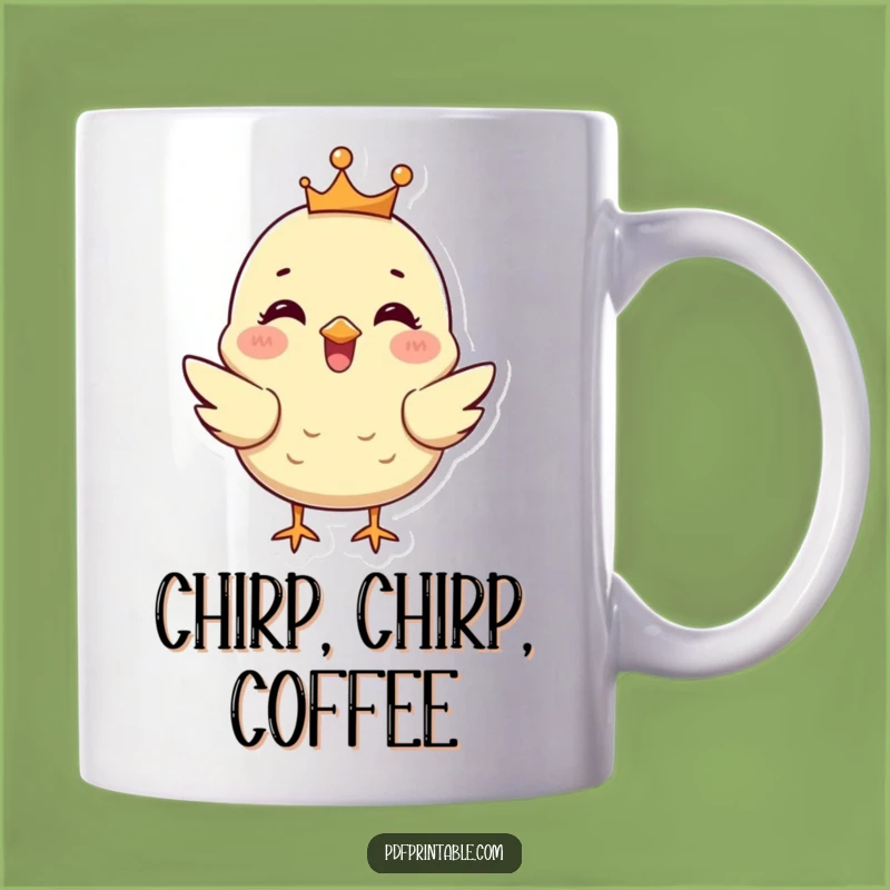 Funny Chick Crown Mug: A Chirpy Monarch's Delight, the Royal Funny Gift!