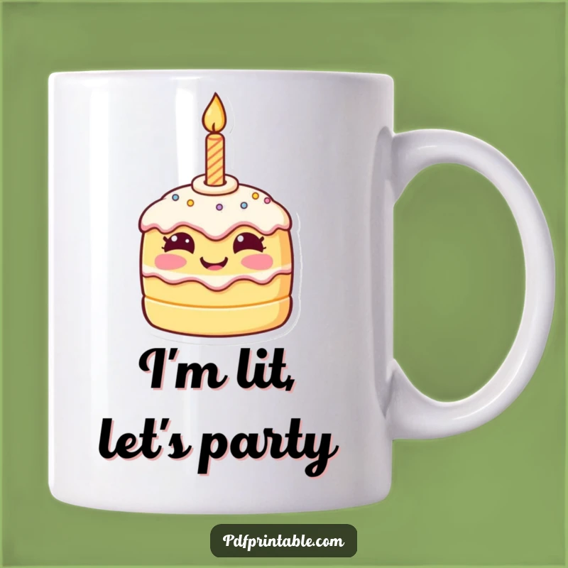 Funny Birthday Cake Mug: Adorable Tiny Cake Character with Candle for a Hilarious Gift