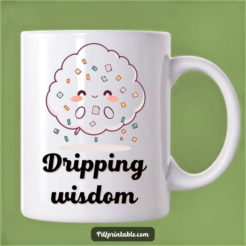 Funny Cloud Document Mug: Raining Icons - Perfect Gift for Office Humor