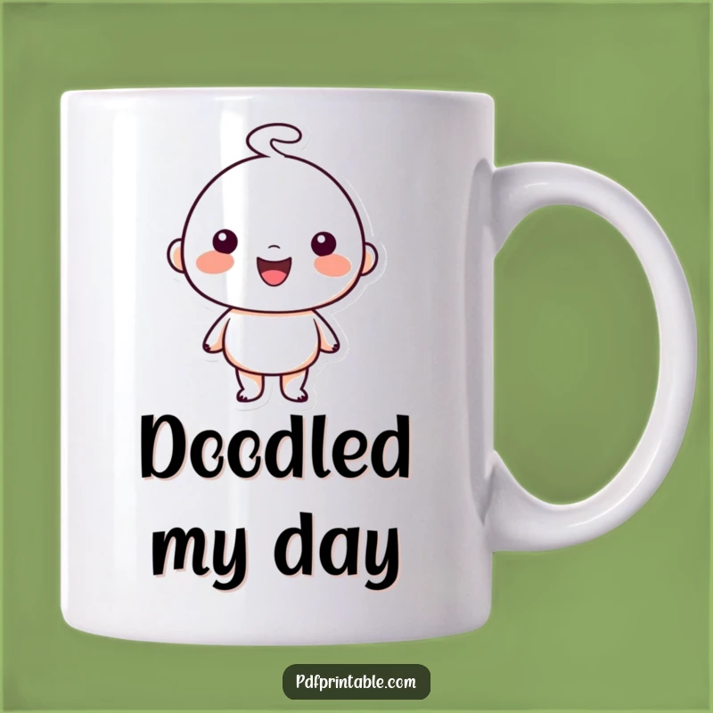 Funny Doodle Star Mug: Happy Character S Art, Perfect Funny Gift
