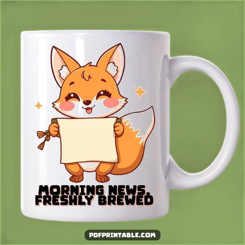 Funny Fox Scroll Mug: Clever Presenter, Perfect Funny Gift for Storytellers