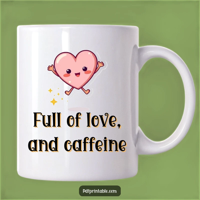 Funny Jumping Heart Mug: Spread Love and Sparkle Fun!