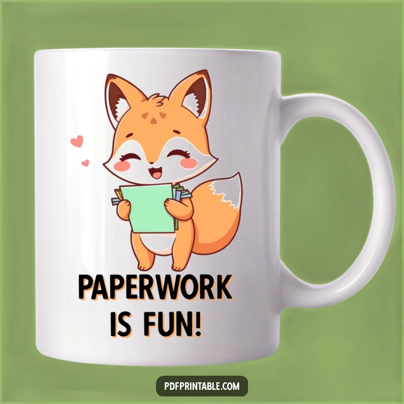 Funny Kawaii Fox Paper Mug: Giggling Fox Fun, Perfect Funny Gift Idea