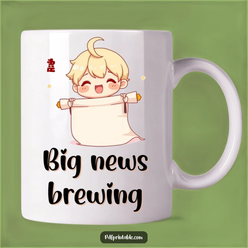 Funny Unrolling Scroll Mug: Big News, a Great Funny Gift for Enthusiasts!