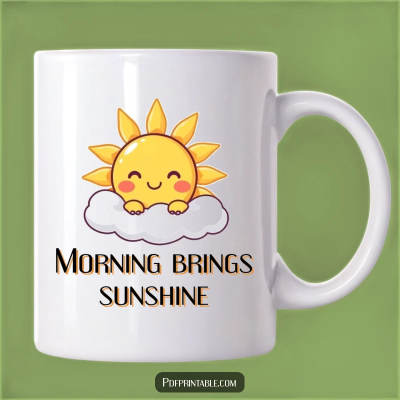 Sunny Smiles Mug: Funny Sun and Cloud Character for a Cheerful Morning Gift