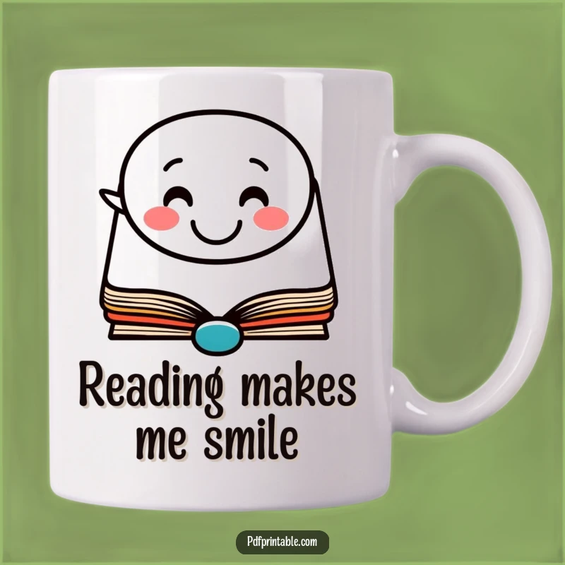 Happy Reader Mug: Funny Book Character for a Smiling Gift