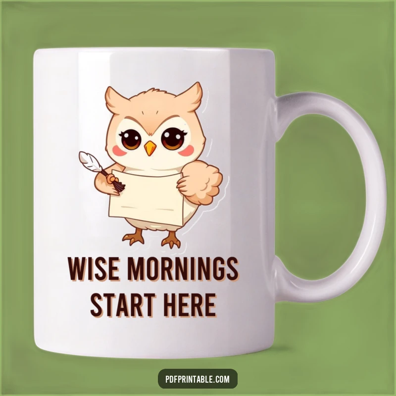 Funny Owl Scroll Mug: Wise Owl Messenger, Perfect Funny Gift for Book Lovers