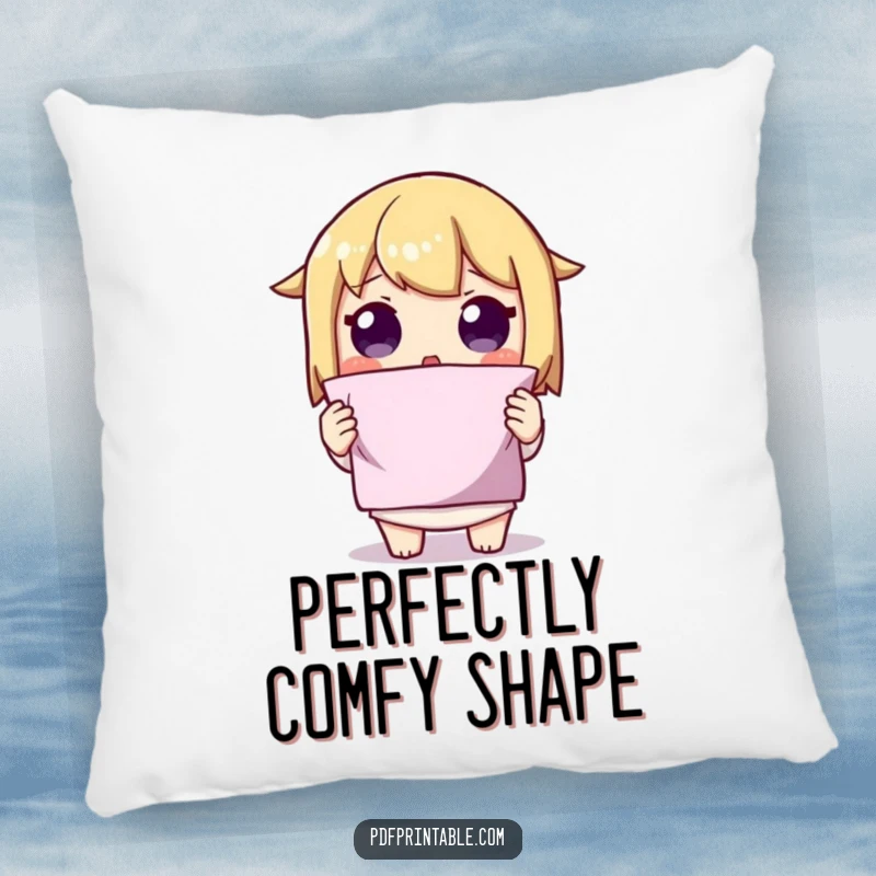 Funny Folded Shape Pillow featuring a character with a surprised expression holding up a perfectly folded shape, offering plush amazement.
