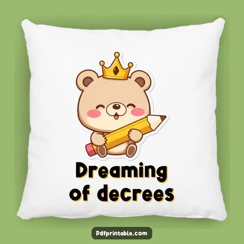 Funny Giggling Bear King Pillow: Regal Comfort & Humor for Your Cozy Throne, Ideal Funny Gift!