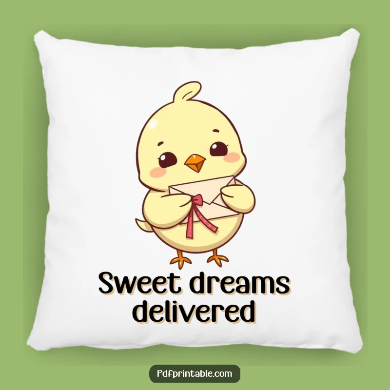 Funny Bird Letter Pillow: Cozy Cheer, Tiny Note, Decorative Funny Gift