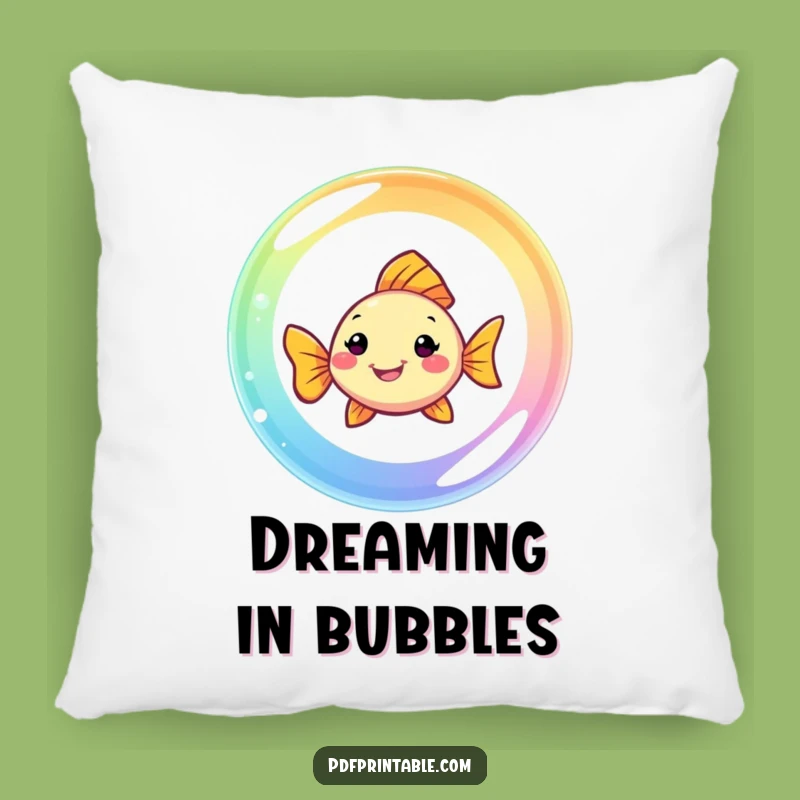 Funny Fish Rainbow Bubble Pillow: Plush Comfort, Smiling Swimmer, an Adorable Funny Gift!