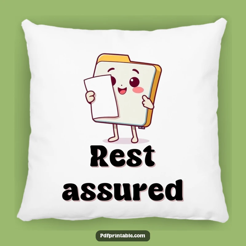 Funny Folder Pillow: Document Presentation - Cozy Organizational Comfort