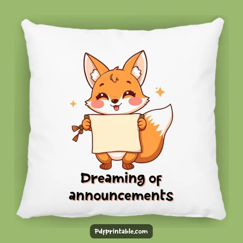 Funny Fox Pillow: Clever Presenter with Scroll, Plush and Hilarious Funny Gift