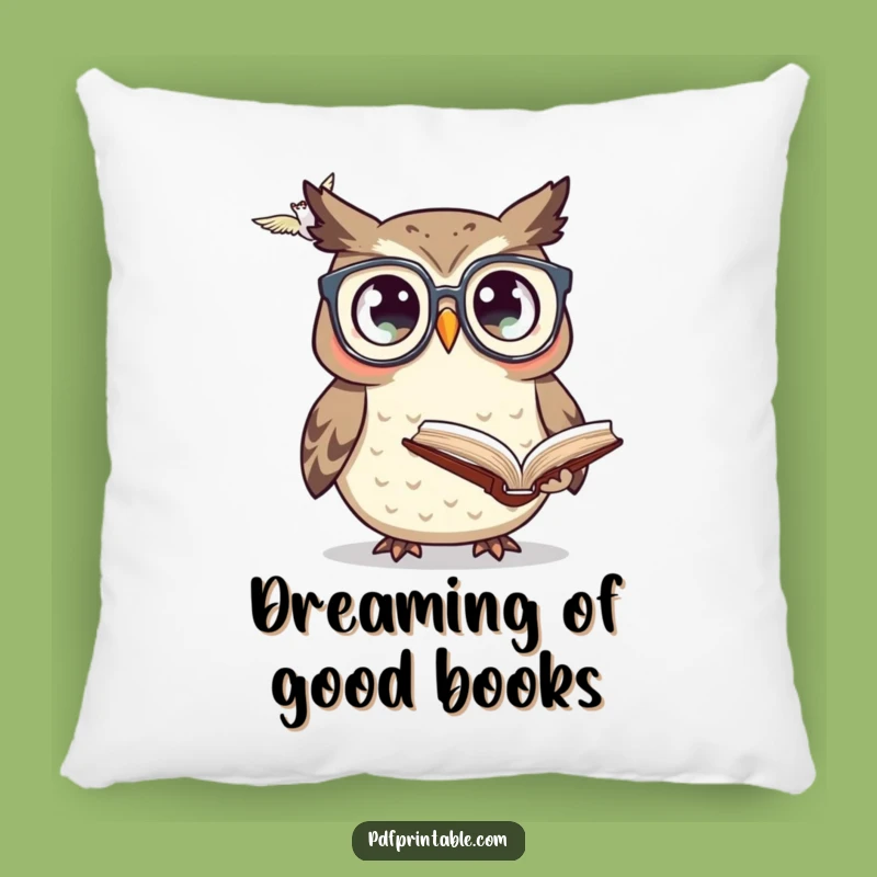 Funny Owl Glasses Book Pillow: Add Hilarious Comfort & Scholarly Charm