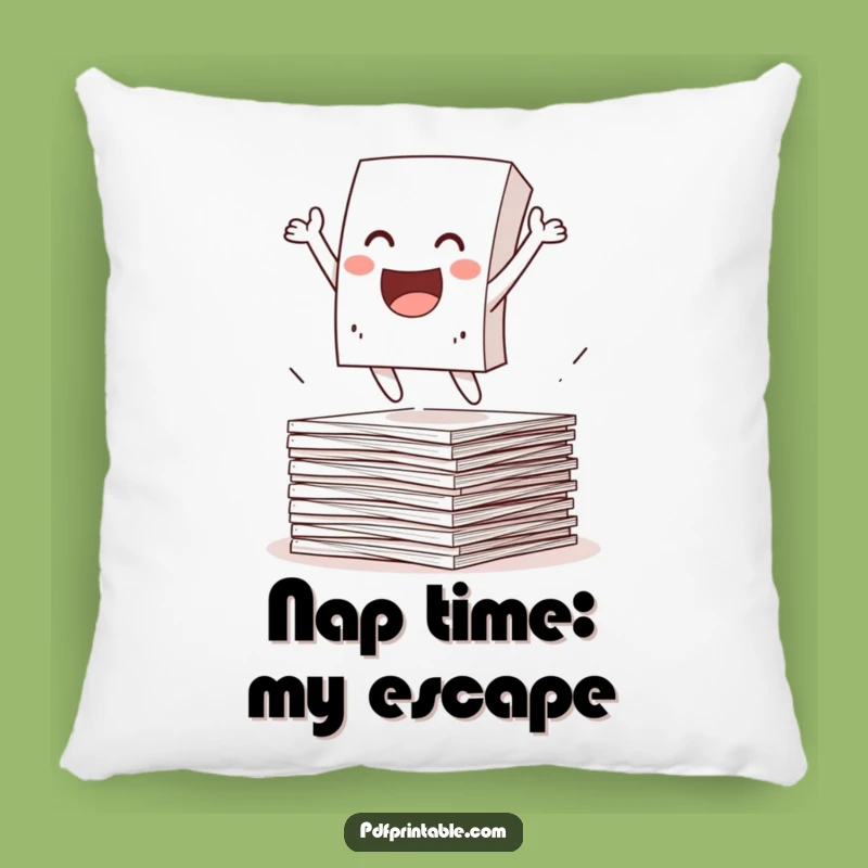 Funny Paper Character Pillow - Joyful Leap Comfort - Cozy Funny Gift!