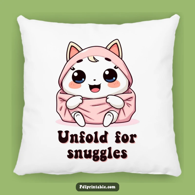 Funny Kawaii Giggling Unfolder Pillow for Cozy Creators
