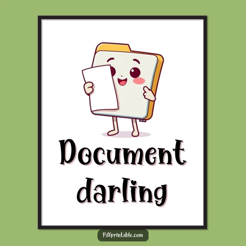 Funny Folder Art Print: Document Flourish - Instant Organizational Decor