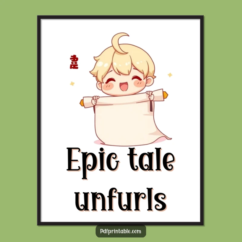 Instant Inspiration: Funny Scroll Digital Art, a Joyful Funny Gift!