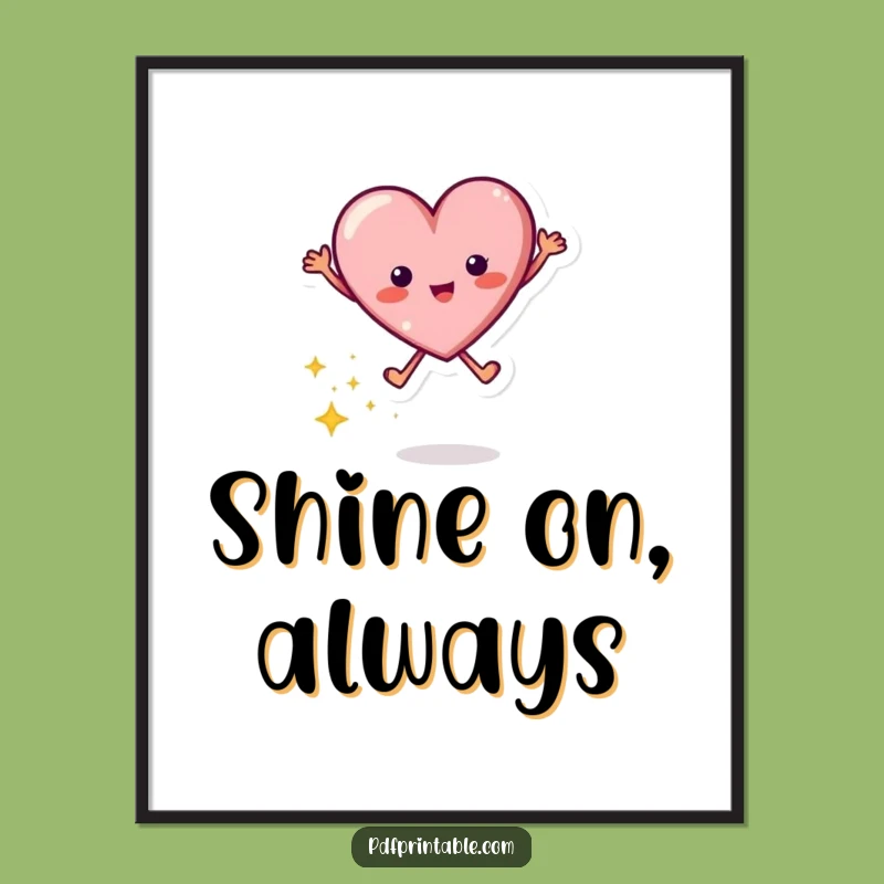 Funny Jumping Heart Digital Art: Instant Sparkle and Love!