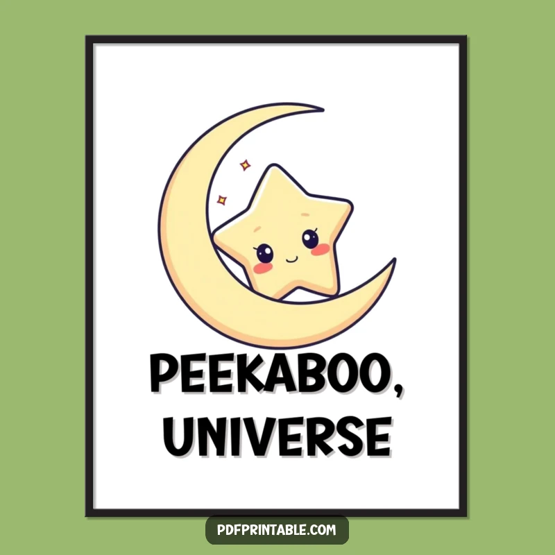 Funny Star Moon Digital Art: Instant Cosmic Wonder!