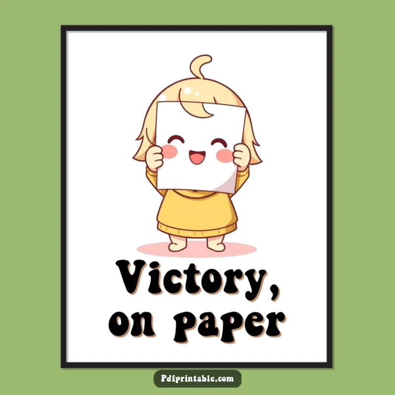 Funny Printing Character Print: Instant Success, Fresh Page, Humorous Decor Gift