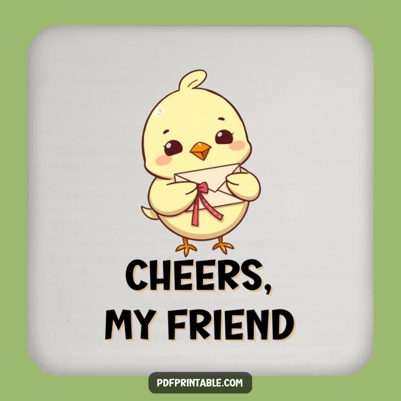 Funny Bird Letter Coasters: Protect Your Table, Tiny Message, Home Funny Gift