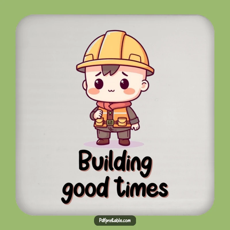 Funny Construction Coaster Set: Protect Surfaces with Creative Flair