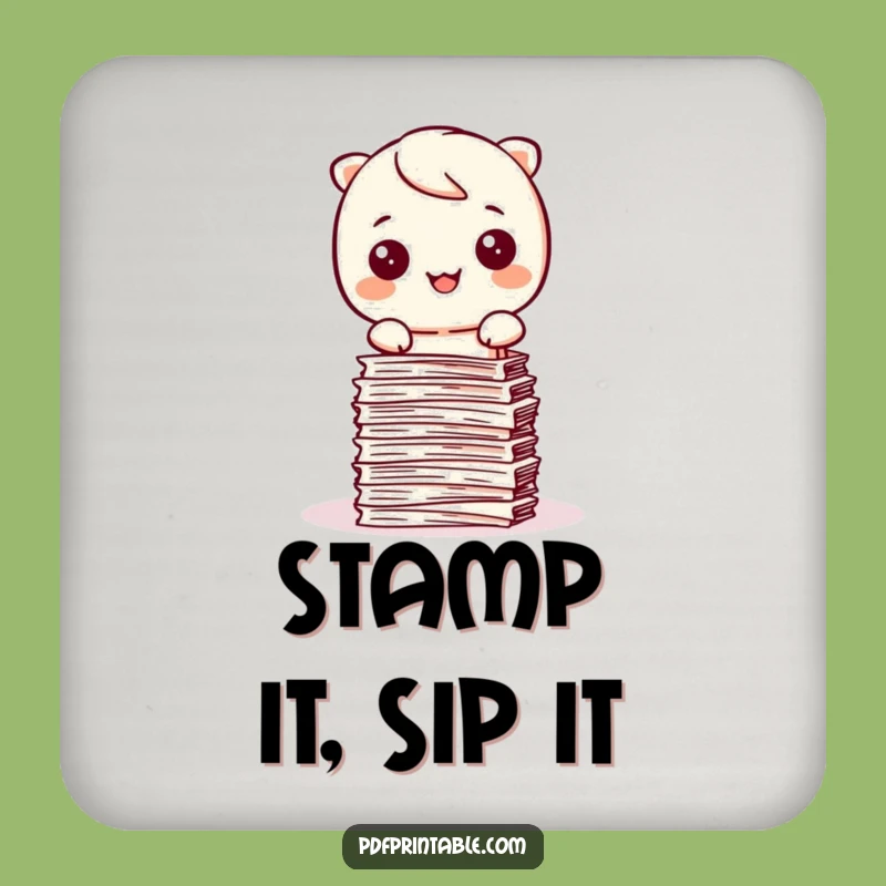 Funny Kawaii Organizer Drink Coaster: Protect Surfaces with Neatness and Joy