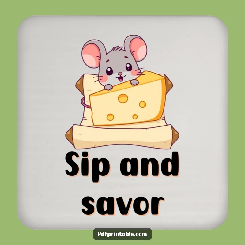 Funny Mouse Cheese Coasters: Protect Your Table, Giant Gruyere, Home Funny Gift