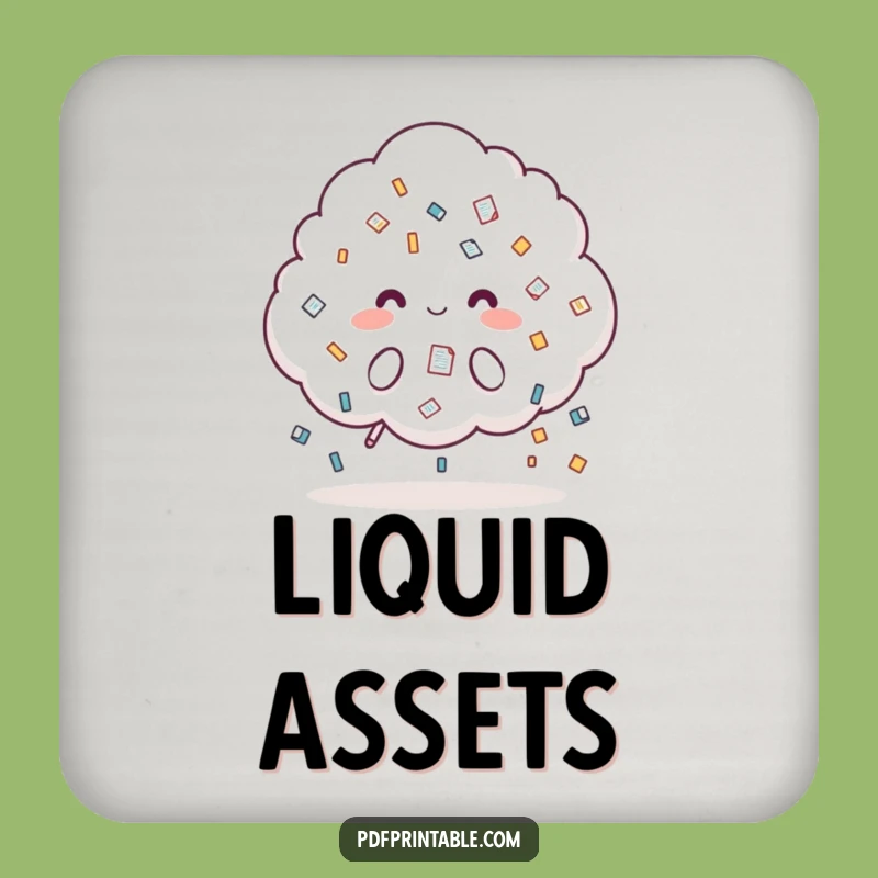 Funny Document Coaster: Cloud Raining Icons - Protect Surfaces with Office Wit