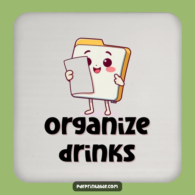 Funny Folder Coaster: Document Flourish - Protect Surfaces with Office Flair