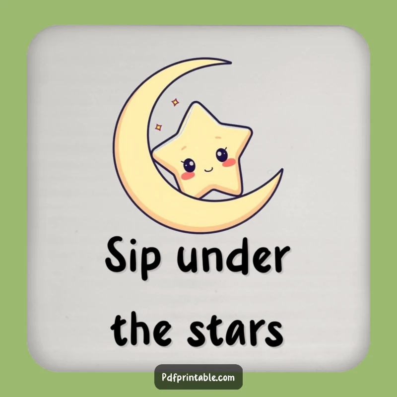Funny Star Moon Coaster: Protect Surfaces with Celestial Charm!