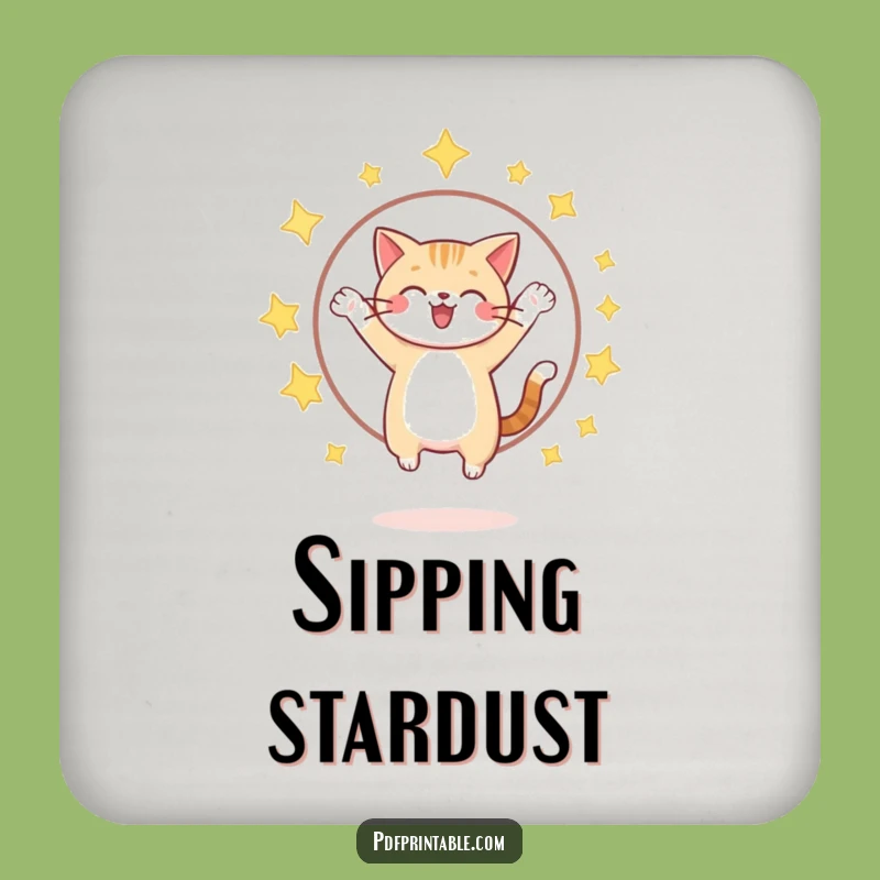 Funny Cat Star Hoop Coaster: Protect Surfaces With Hilarious Magic
