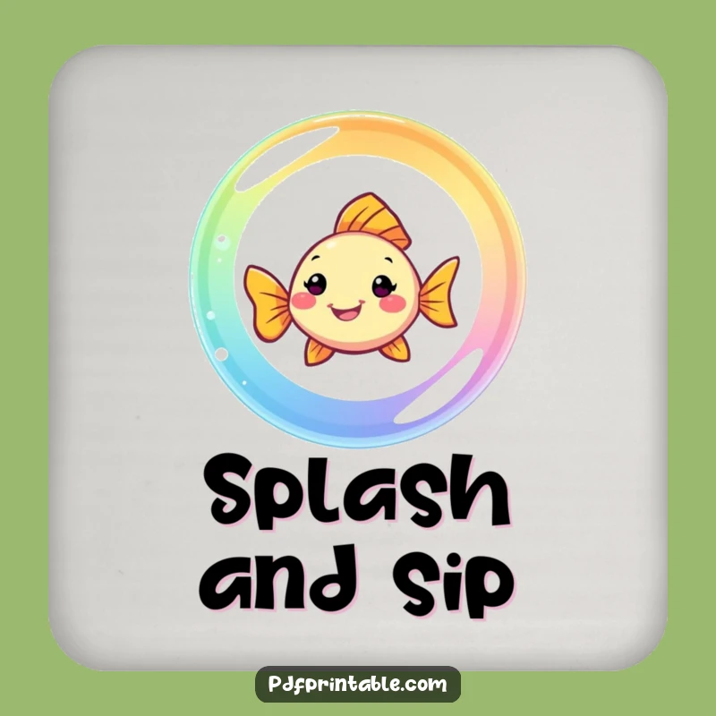 Funny Fish Rainbow Bubble Coaster Set: Protect Surfaces with a Smiling Swimmer, a Charming Funny Gift!