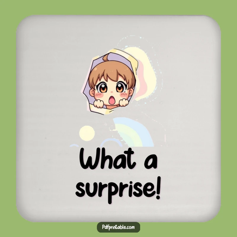 Funny Surprise Page Character Coaster: Protect Surfaces, Peek-a-boo, Fun Decor Gift