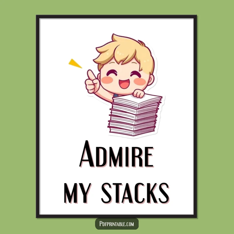 Wall Art of Achievement: Funny Pointing Papers Poster, a Motivational Funny Gift!