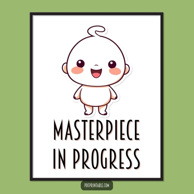 Funny Art Print: Happy Character S Doodle, Inspiring Funny Gift