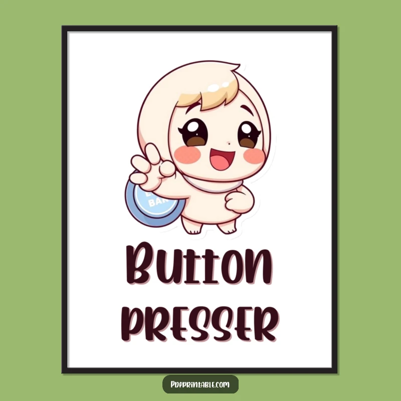 Funny Button Presser Poster: Brighten Your Walls with This Hilarious Motivational Art